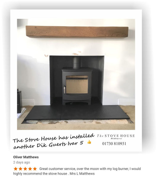 Solid Oak beam and a Dik Geurts Ivar 5 Installation