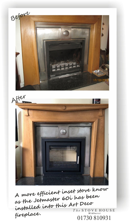 Jetmaster Inset 60i Woodburning Cassette Stove Supplied and installed by The Stove House, between Chichester and Haslemere. 01730 810931