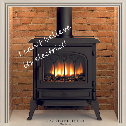 Electric woodburning stoves with 3d flame effects on display at The Stove House in West Sussex 01730 810931