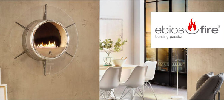 Ebios fire bioethanol modern fires and stoves for inside and outside. At The Stove House 01730 810931