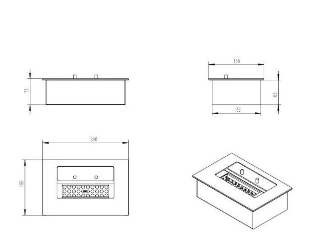 Premium 1.3 Litre Bioethanol Burner with Lip for fireplace projects at The Stove House