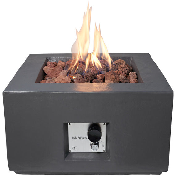 Field and Flame Aster Gas Fire Pit in Charcoal Grey - Charcoal Grey
