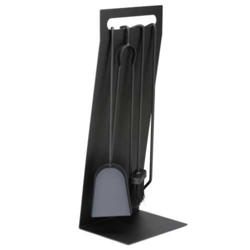 4-Piece Fireplace Companion Set Black 61 cm. Elegant fireplace companion set in black finish with an eye-catching look at The Stove House Ltd. West Sussex.