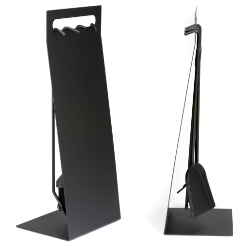 4-Piece Fireplace Companion Set Black 61 cm. Elegant fireplace companion set in black finish with an eye-catching look at The Stove House Ltd. West Sussex.