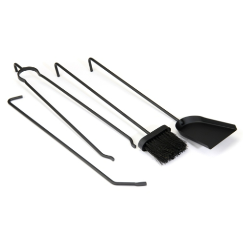 4-Piece Fireplace Companion Set Black 61 cm. Elegant fireplace companion set in black finish with an eye-catching look at The Stove House Ltd. West Sussex.
