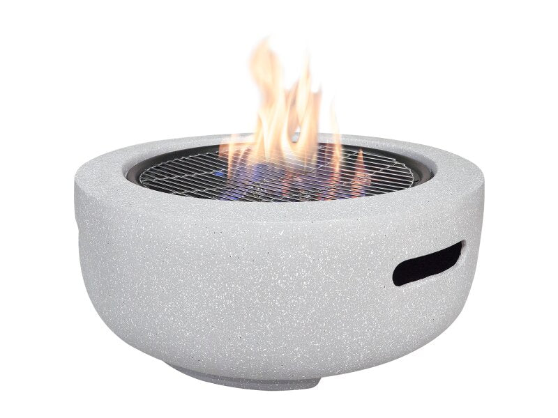Field & Flame Dahlia Wood Burning BBQ Fire Pit in Concrete Grey