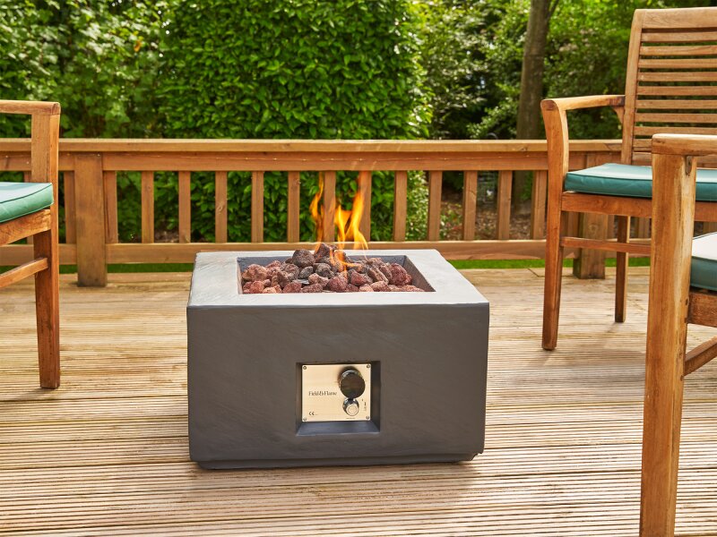 Field and Flame Aster Gas Fire Pit in Charcoal Grey - Charcoal Grey