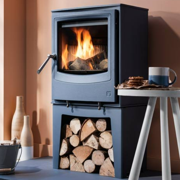 Arada Farringdon Small Eco 4.9KW Multi Fuel stove. Ecodesign Ready compact wood and solid fuel stove at The Stove House Ltd. West Sussex.