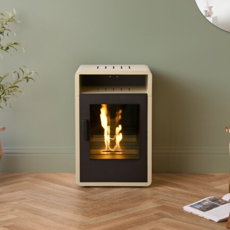 Bellini - Bioethanol Modern Stove burning bio ethanol eco fuel, which means it doesn't need a chimney. Available at The Stove House Ltd. West Sussex.