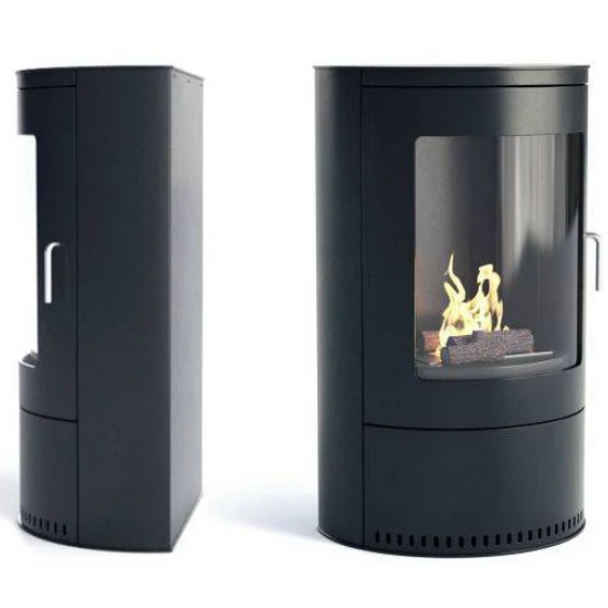 Hampton Black Bioethanol Stove. Scandinavian styling with a 3kW heat output at The Stove House Ltd. West Sussex.