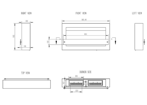 Henley Oslo 900 Wall-Mounted Bioethanol Fire - White. With a stylish white or black frame, double burner, and a protective tempered glass base at The Stove House Ltd. West Sussex.