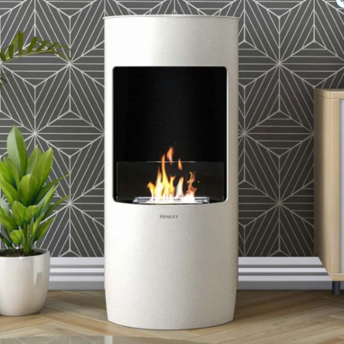 Henley Paris Bioethanol Stove - White. Combines swanky style with the simplicity of bio-ethanol to create an impressive wood-burner style bioethanol stove at The Stove House Ltd. West Sussex.