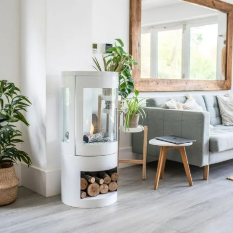 BUNDLE OFFER Howarth Bioethanol Stove with logs fuel & fibre glow (White or black option) The Stove House The Stove House 01730 810931