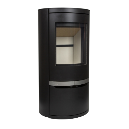 Mi-Fires Ovale LD-Low Door Wood Stove. 5kW - ECODesign 2022 Wood Burning Stove. 82.9% Efficiency, A+ Energy Rating, Smoke Control Area Exempt at The Stove House Ltd. West Sussex.