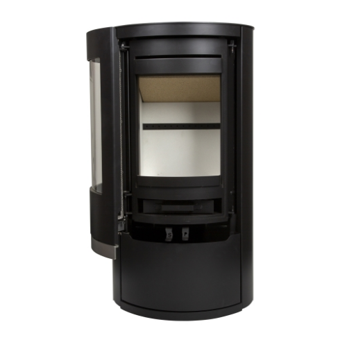 Mi-Fires Ovale LD-Low Door Wood Stove. 5kW - ECODesign 2022 Wood Burning Stove. 82.9% Efficiency, A+ Energy Rating, Smoke Control Area Exempt at The Stove House Ltd. West Sussex.