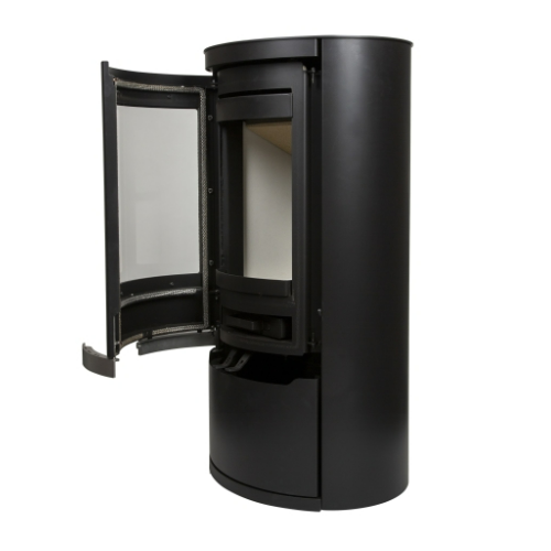 Mi-Fires Ovale LD-Low Door Wood Stove. 5kW - ECODesign 2022 Wood Burning Stove. 82.9% Efficiency, A+ Energy Rating, Smoke Control Area Exempt at The Stove House Ltd. West Sussex.