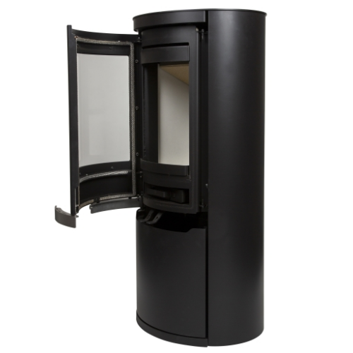 Mi-Fires Ovale T-Tall with Door Wood Stove. 5kW - ECODesign 2022 Wood Burning Stove. 82.9% Efficiency, A+ Energy Rating, Smoke Control Area Exempt at The Stove House Ltd. West Sussex.