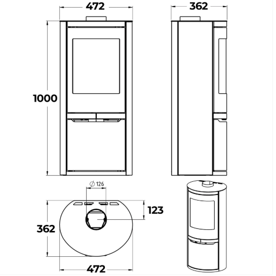 Mi-Fires Ovale T-Tall with Door Wood Stove. 5kW - ECODesign 2022 Wood Burning Stove. 82.9% Efficiency, A+ Energy Rating, Smoke Control Area Exempt at The Stove House Ltd. West Sussex.