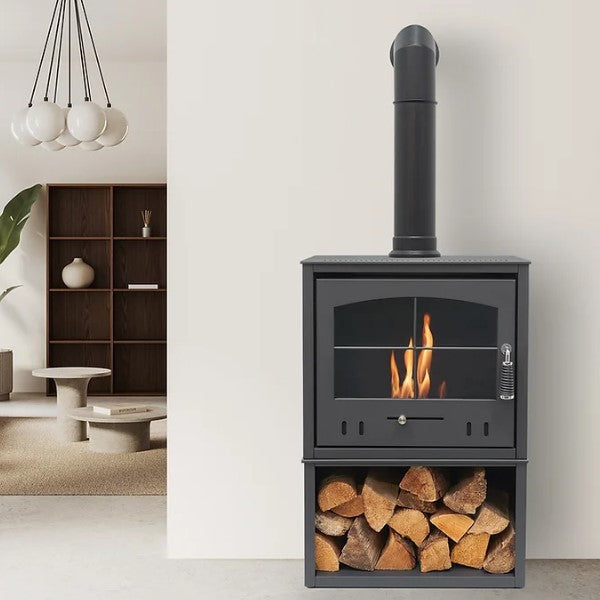 S4 BIOETHANOL STOVE WITH LOG STORE - The Stove House Ltd 01730810931