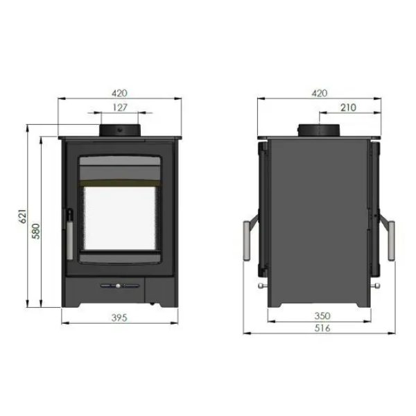 Parkray Aspect 4 Eco Double Sided Woodburning Stove at The Stove House Ltd. West Sussex.