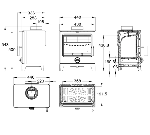 Mi-Fires Derwent 5kW Multi Fuel SIA Eco Design Ready 2022 Stove. ECODesign 2022, Smoke Control Area Exempt & 80.7% efficient at The Stove House Ltd. West Sussex.