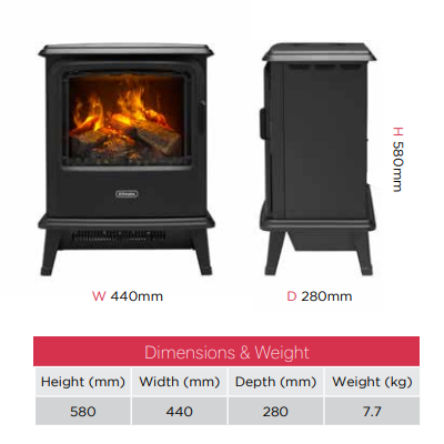 The Dimplex Bayport electric stove creates the perfect fireplace for your home and provides up to 2kW of heat. LED light effect, remote control, and thermostat at The Stove House Ltd West Sussex