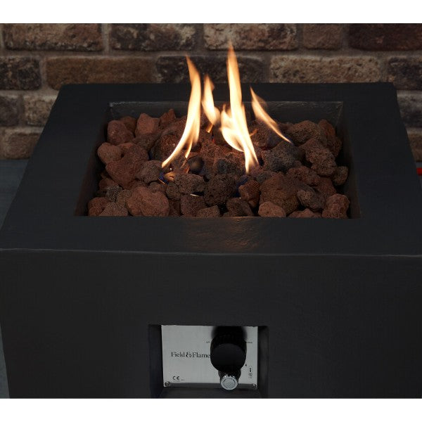 Field and Flame Aster Gas Fire Pit in Charcoal Grey - Charcoal Grey