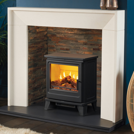 Solution Mulberry Truflame LCD Electric Stove Package. Ultra-realistic flame effects and premium build quality at The Stove House Ltd. West Sussex.
