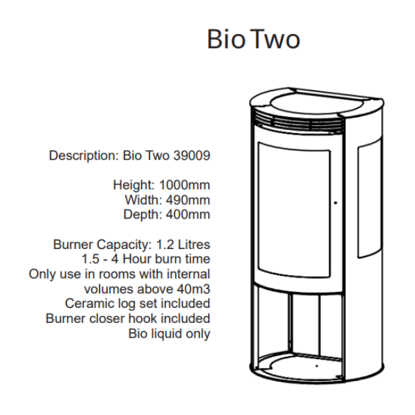 Toast-e Bio Two Bioethanol Stove. An innovative, eco-friendly option for heating your home using bioethanol fuel with a large glass window and 1.5 – 4 hour burn time at The Stove House Ltd. West Sussex.