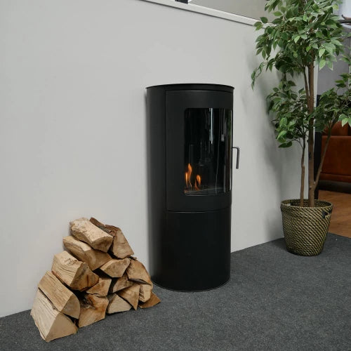 BUNDLE OFFER; Richmond flat backed  Bioethanol Stove with logs fuel & fibre glow (White or black option)  The Stove House The Stove House 01730 810931