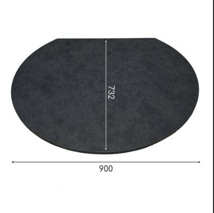 Granite truncated semi circle black crescent hearth for wood and bioethanol stove to stand on