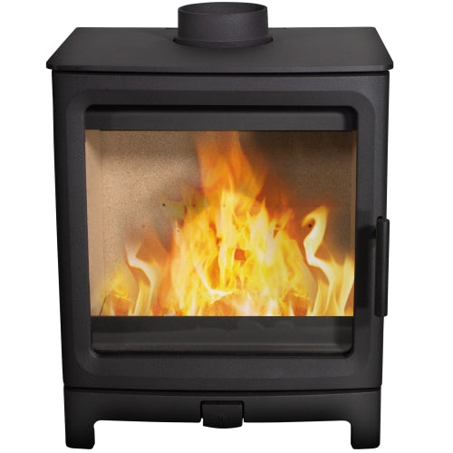Mi-Fires Large FireCracker 5kW Wood Stove. ECODesign 2022, Smoke Control Area Exempt, 80.4% Efficient, A+ Energy Rating at The Stove House Ltd. West Sussex