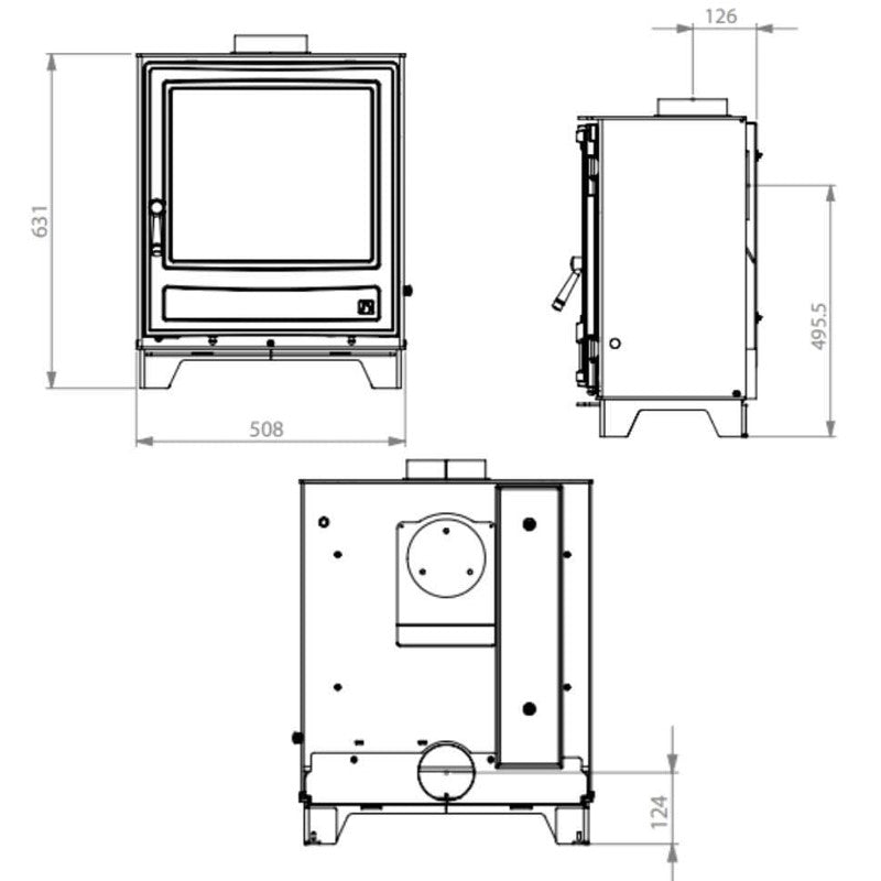 Arada Ecoburn Gas Medium Series 3 LPG & Natural Gas Stove. The Stove House Ltd. West Sussex.
