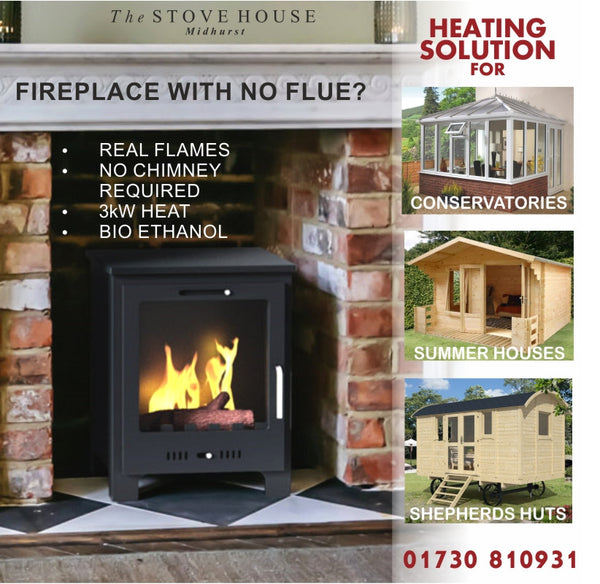 Bio ethanol Fire No Flue Woodburning Effect Bioethanol Flueless Stove – The Stove  House