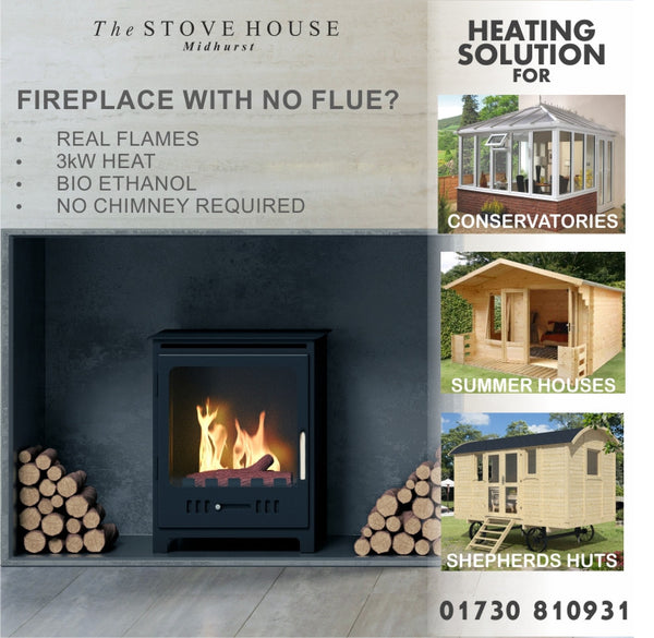 Bredon Bioethanol Fire Woodburning Effect Bioethanol Flueless Stove – The  Stove House