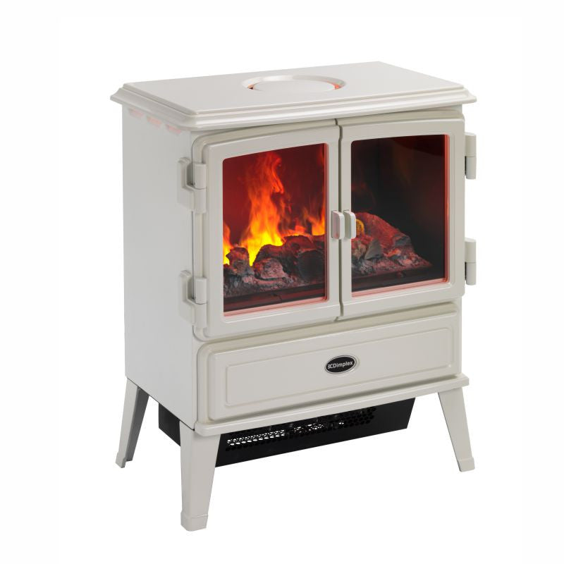 Dimplex Auberry Optimyst Electric Stove.  Integrated heater which provides up to 2kW of heat.  LED lighting, remote control, and thermostat at The Stove House Ltd. West Sussex