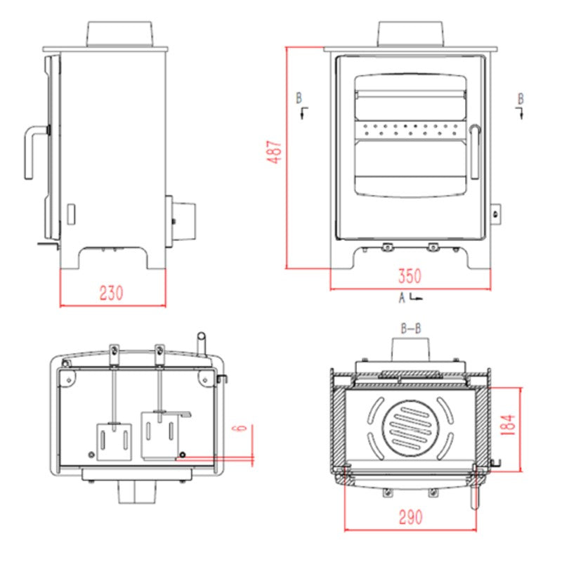 Mi-Fires Solway Small Multi Fuel 4.1kW Stove, A+ energy rating at The Stove House Ltd in Midhurst, West Sussex, Surrey & Hampshire Fireplace Showroom in the South Downs 01730 810931