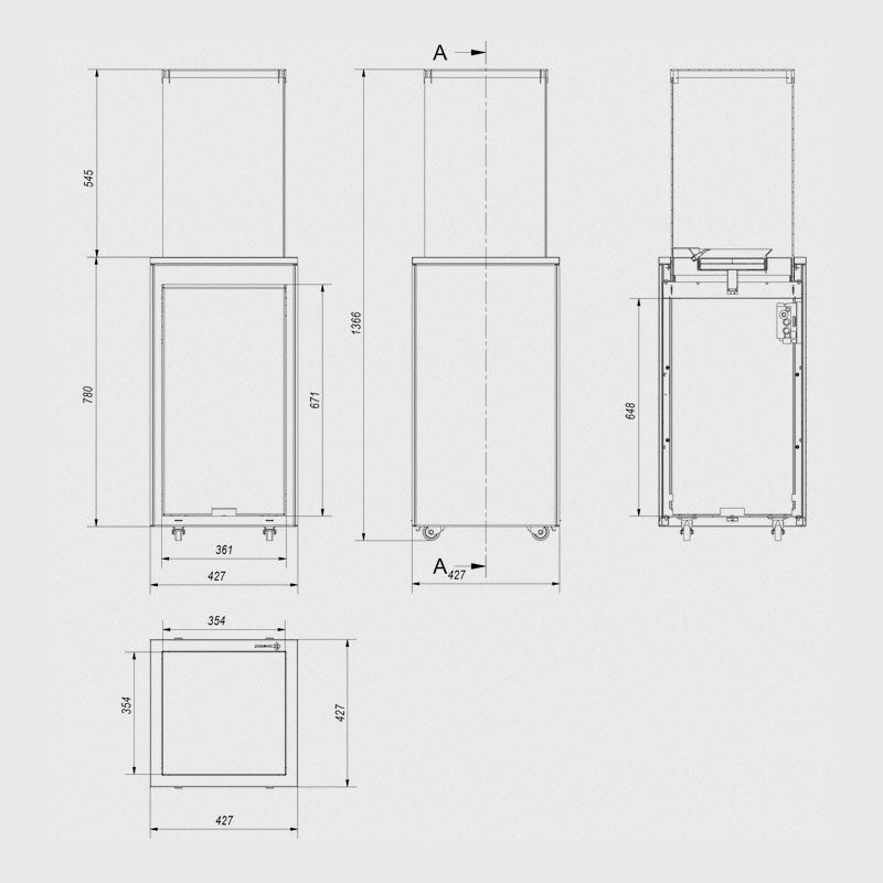 Deluxe White Outdoor Gas Fireplace - Patio Heater - The Stove House Ltd - 01730 810931