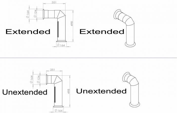 Bioethanol False Flue Pipe - Black / White Large