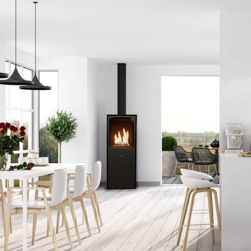 Black Scandi Bioethanol Stove - The Stove House 01730810931