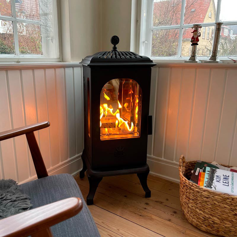 Westbo of Sweden Victoria Cast Iron Bioethanol potbelly traditional Victorian style woodburning stove that runs on bio ethanol fue