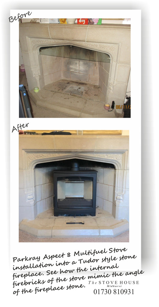 Parkray Aspect 8 Multifuel Stove In Tudor Stone Fireplace By The Stove House