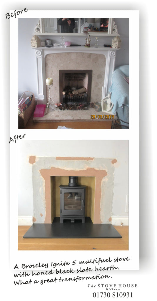 Example of opening up a fireplace for a woodburner.