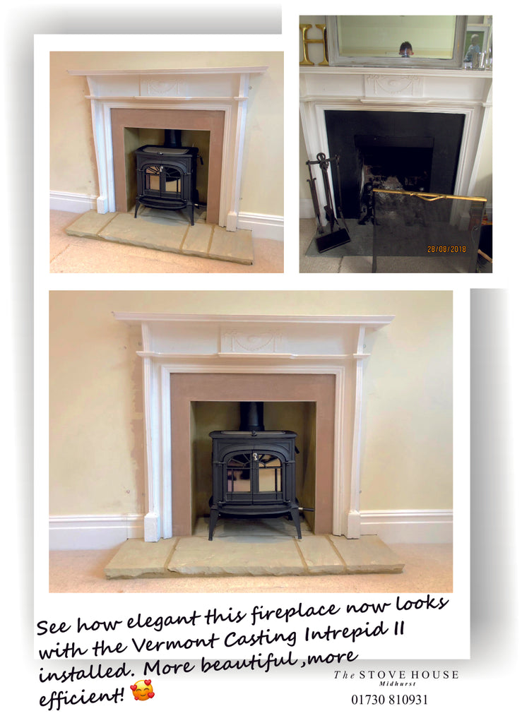 ACR Vermont Intrepid II Woodburning Stove Before & After installation Shots!!