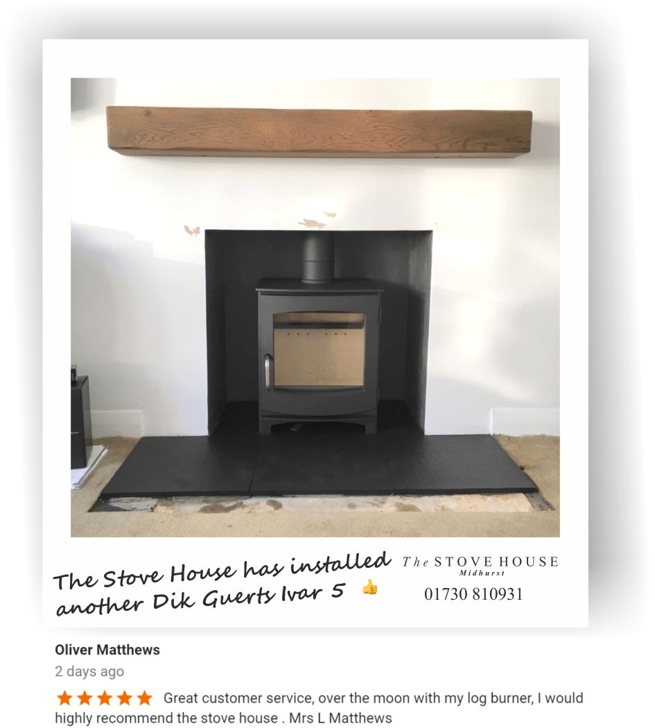Solid Oak beam and a Dik Geurts Ivar 5 Installation