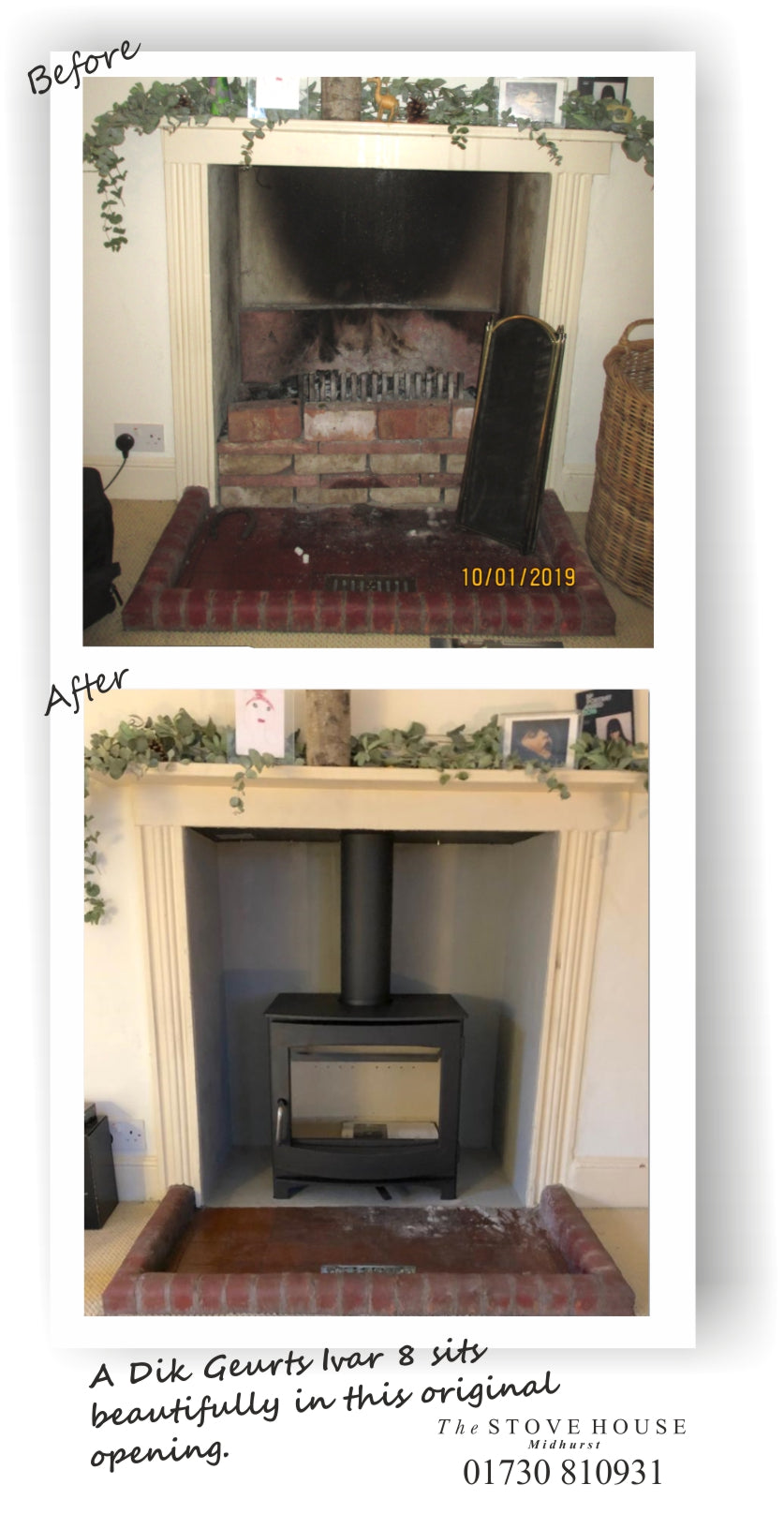 Dik Geurts Ivar 8 Low 8 Woodburning Stove Supplied and installed by The Stove House, between Chichester and Haslemere. 01730 810931