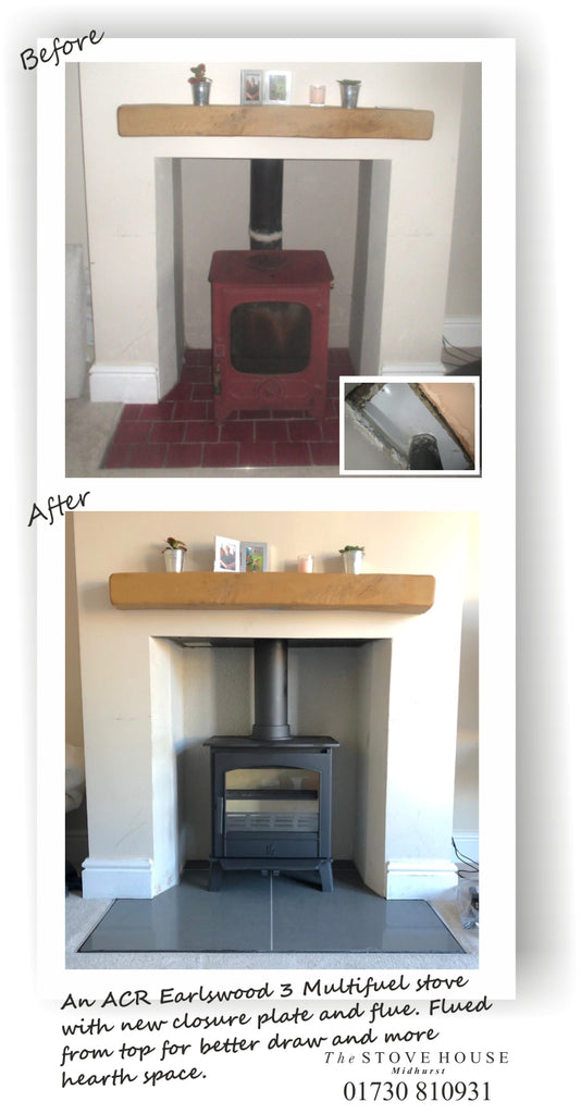ACR Earlswood 3 Multifuel stove just installed into its new home