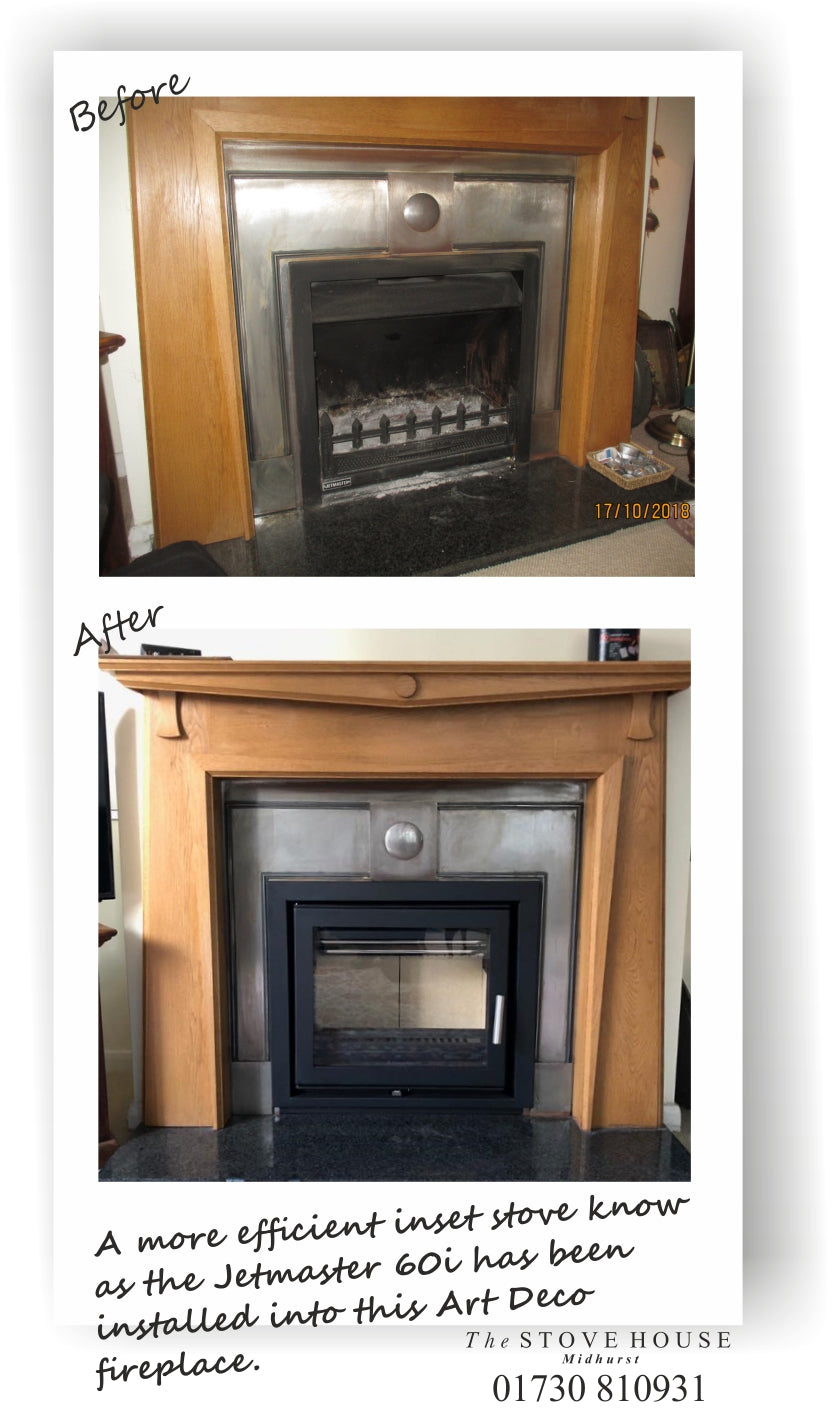 Jetmaster Inset 60i Woodburning Cassette Stove Supplied and installed by The Stove House, between Chichester and Haslemere. 01730 810931