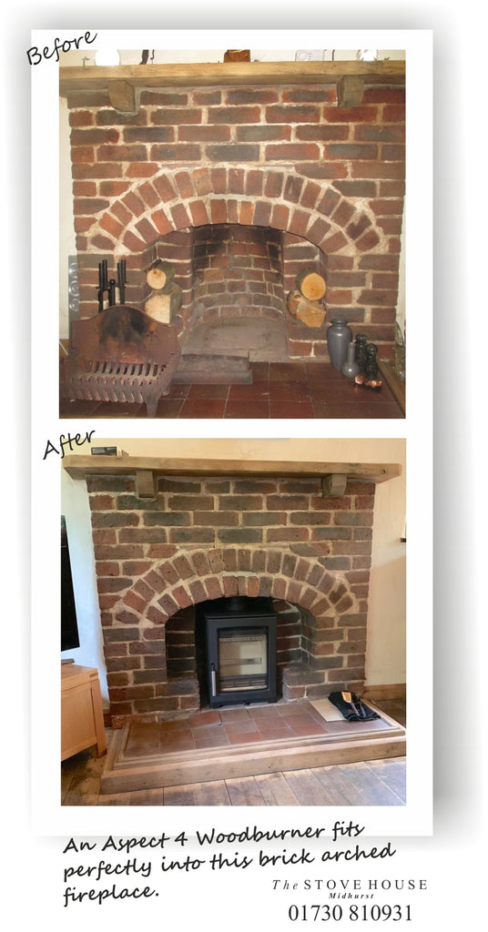 Parkray Aspect 4 woodburner stove installation supplied by The Stove House your local stove shop in West Sussex 01730 810931