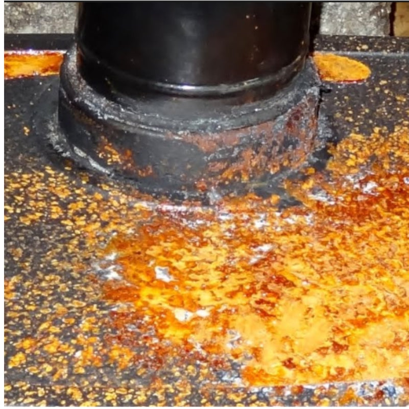 Rusty woodburning stove and how to prevent it.
